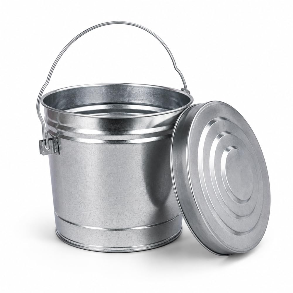 6 Gallon Galvanized Steel Can with Locking Lid A66921