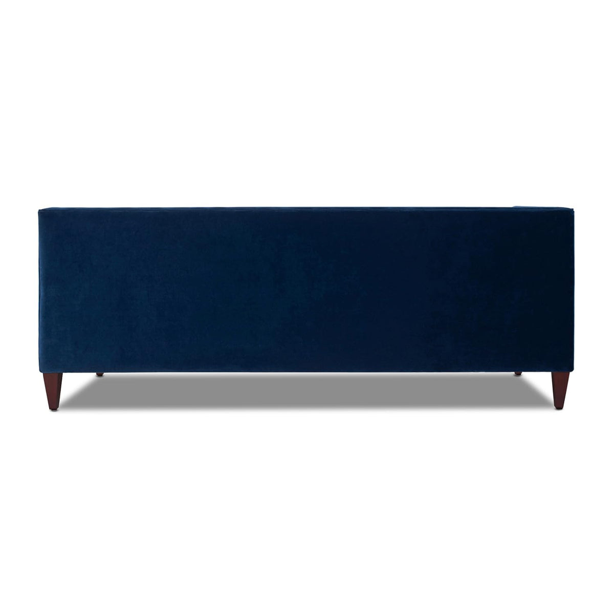 84" Tufted Navy Blue Velvet Sofa with Two Reversible Cushions N4227