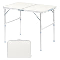 Aluminum Folding Table, Portable and Adjustable Rectangle Table, White (3FT) J81705