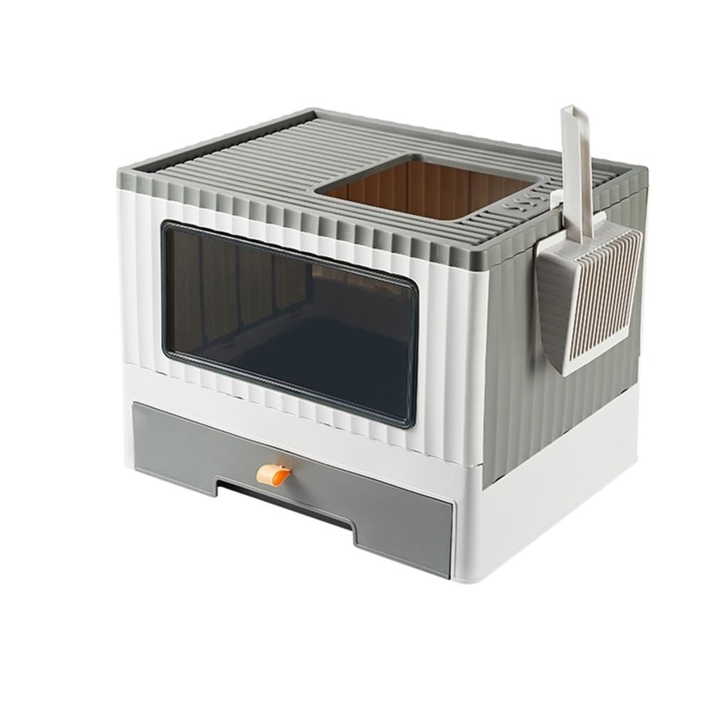 Foldable Top Entry Cat Litter Box with Lid C8927