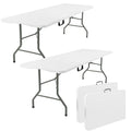 2 Pack 6 Feet Portable Folding Table White Plastic U5185