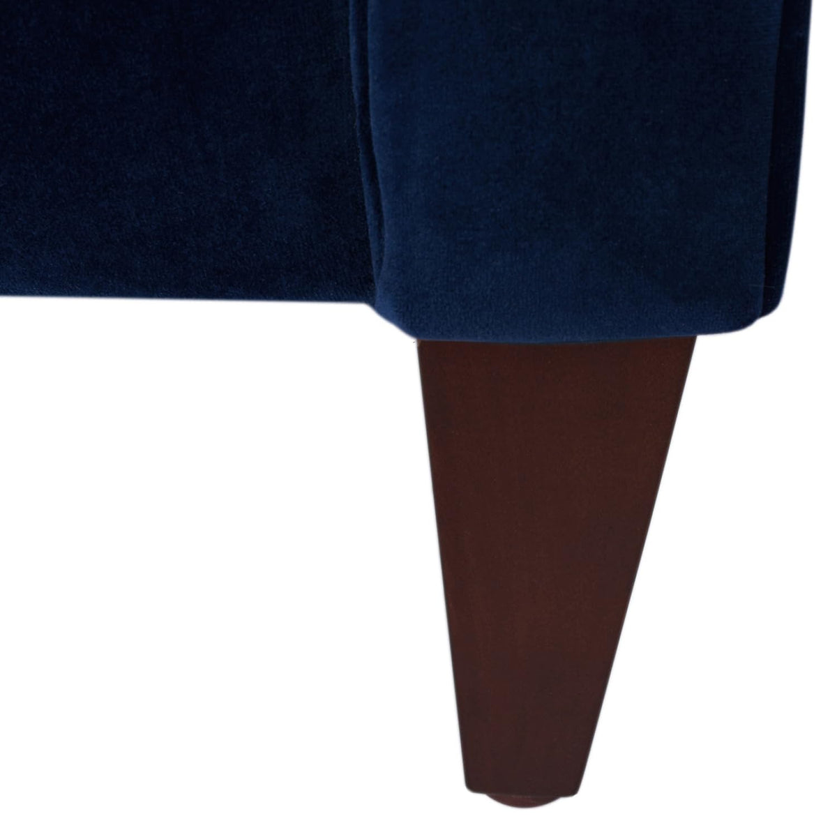 84" Tufted Navy Blue Velvet Sofa with Two Reversible Cushions N4227