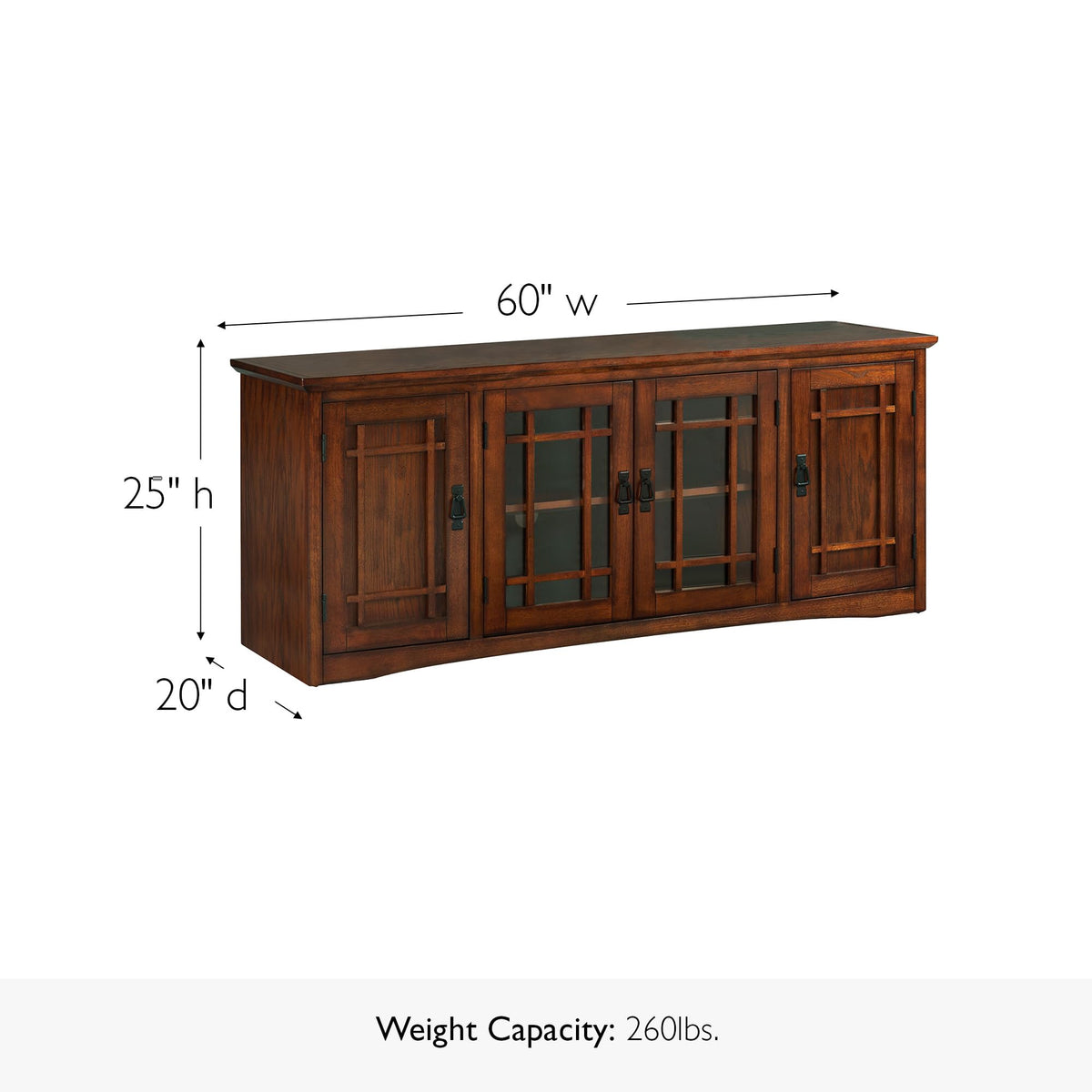 Solid Wood Mission Oak Four Door TV Stand H137108
