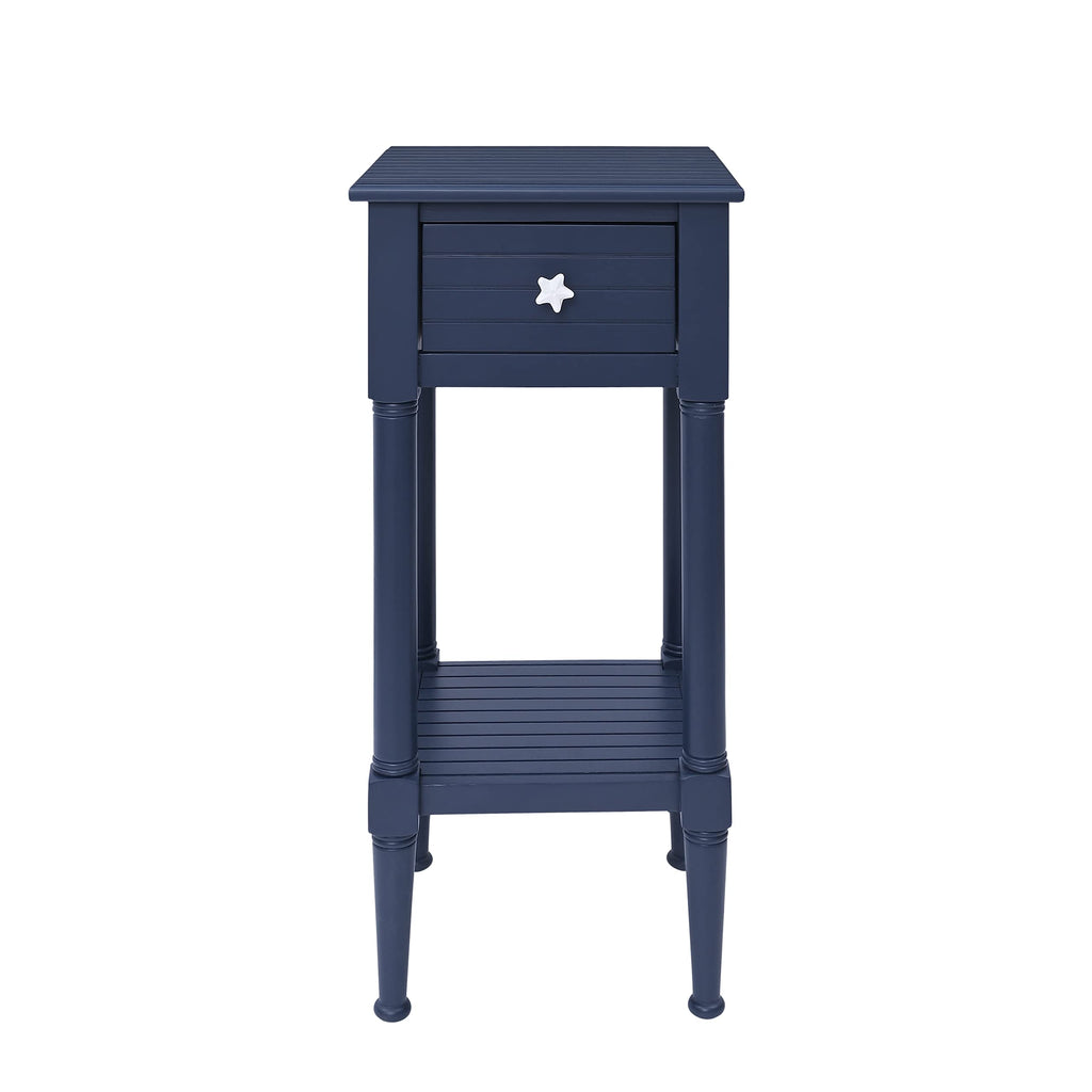 Navy Small Accent Table with Storage H137