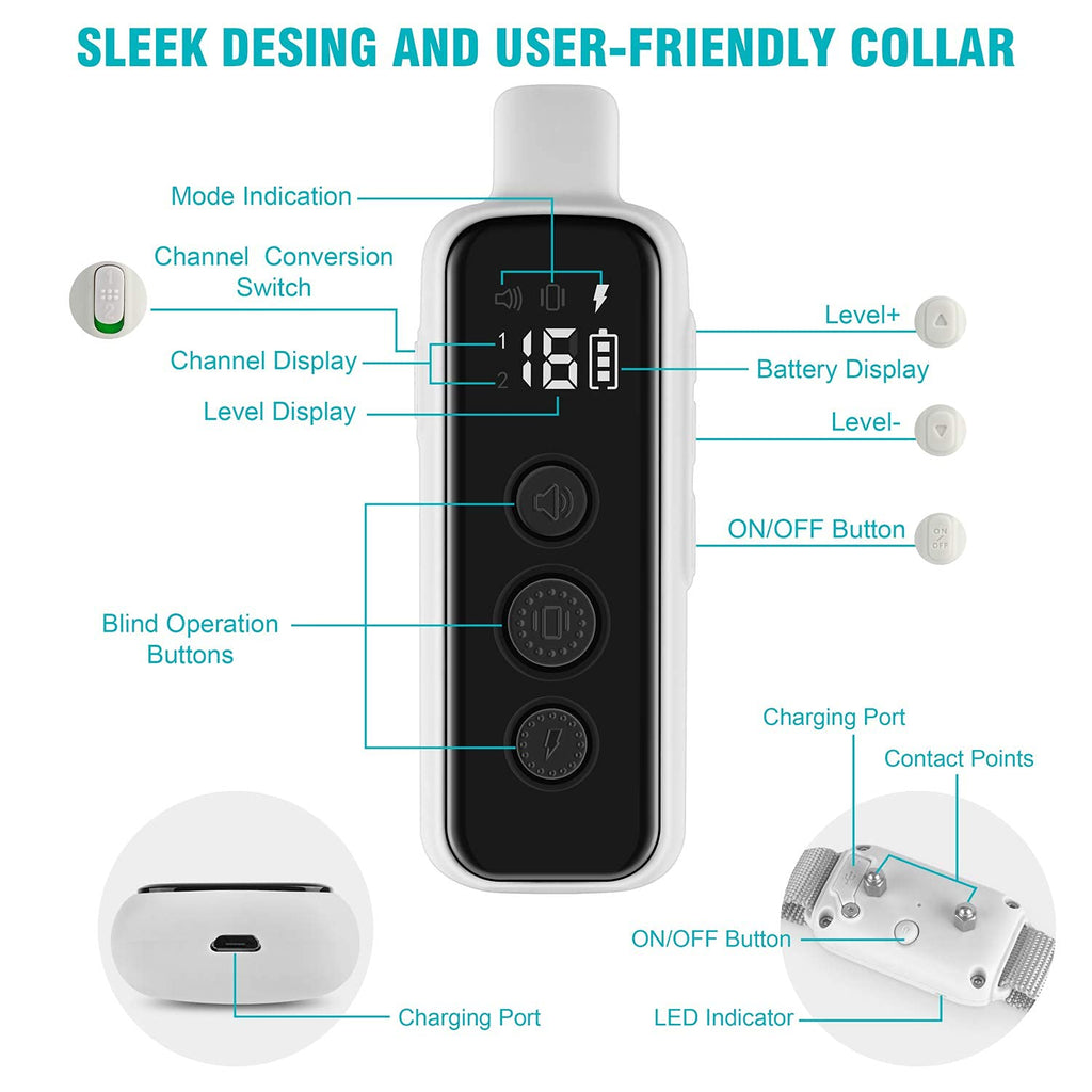 Waterproof Rechargeable Dog Training Collar with Remote N59538