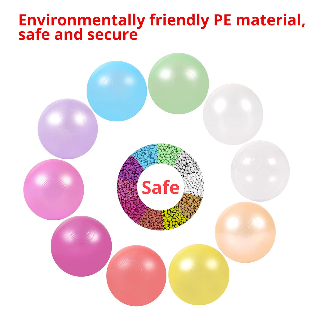 Pack of 100 200 500 BPA Free Non-Toxic Crush Proof Plastic Ball Pit Balls B716786