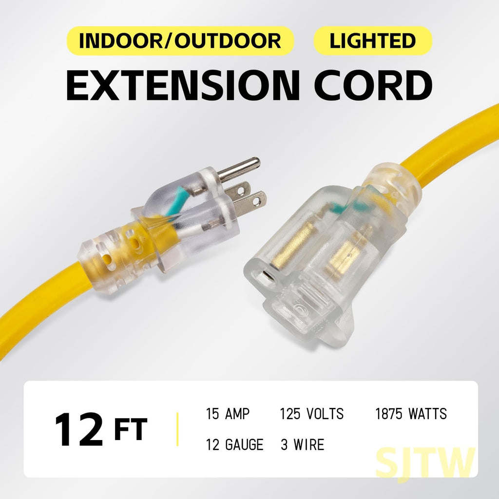 12 Ft Lighted Outdoor Extension Cord X505697