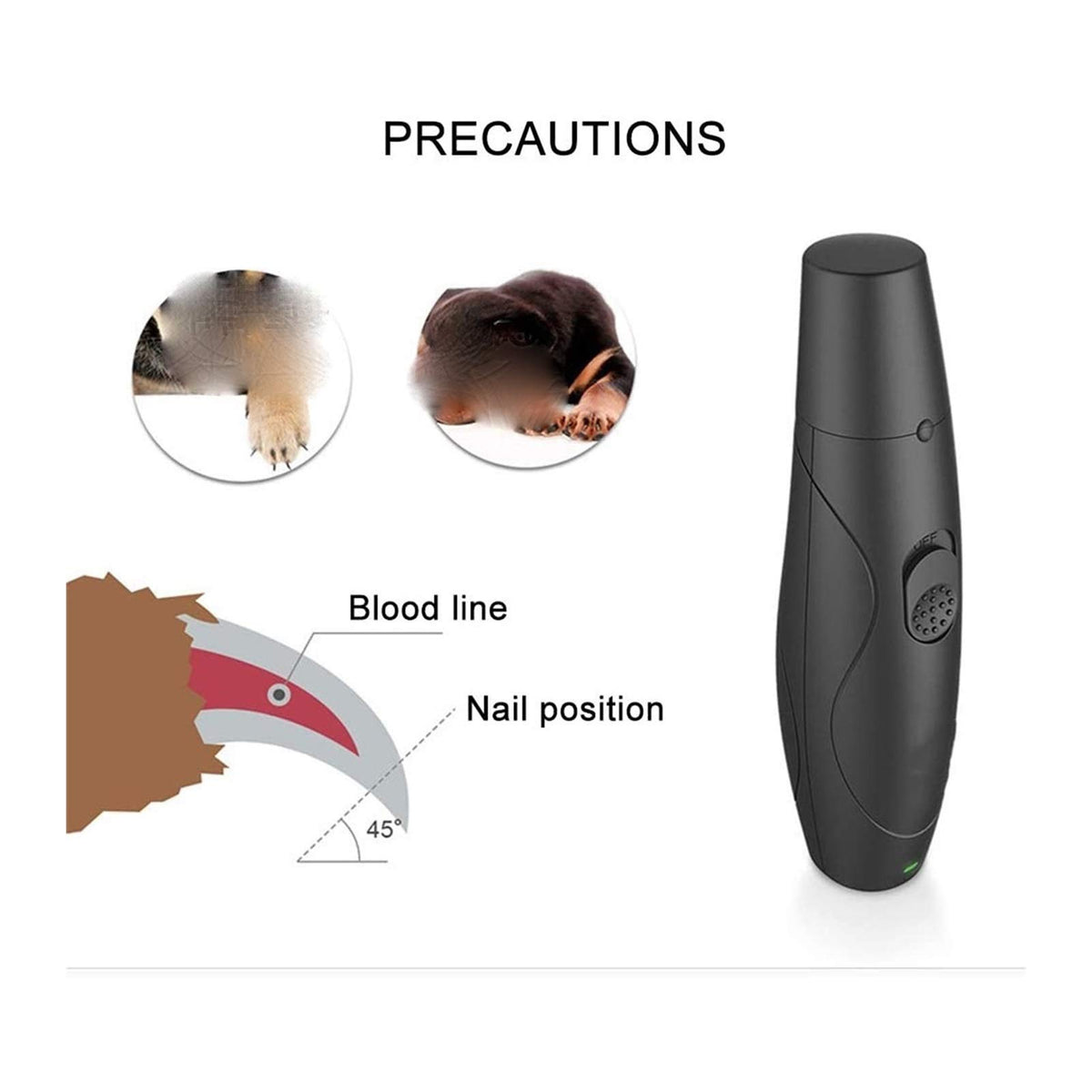 Dog Nail Grinder Clipper Rechargeable Electric Pet Nail Trimmer S82941
