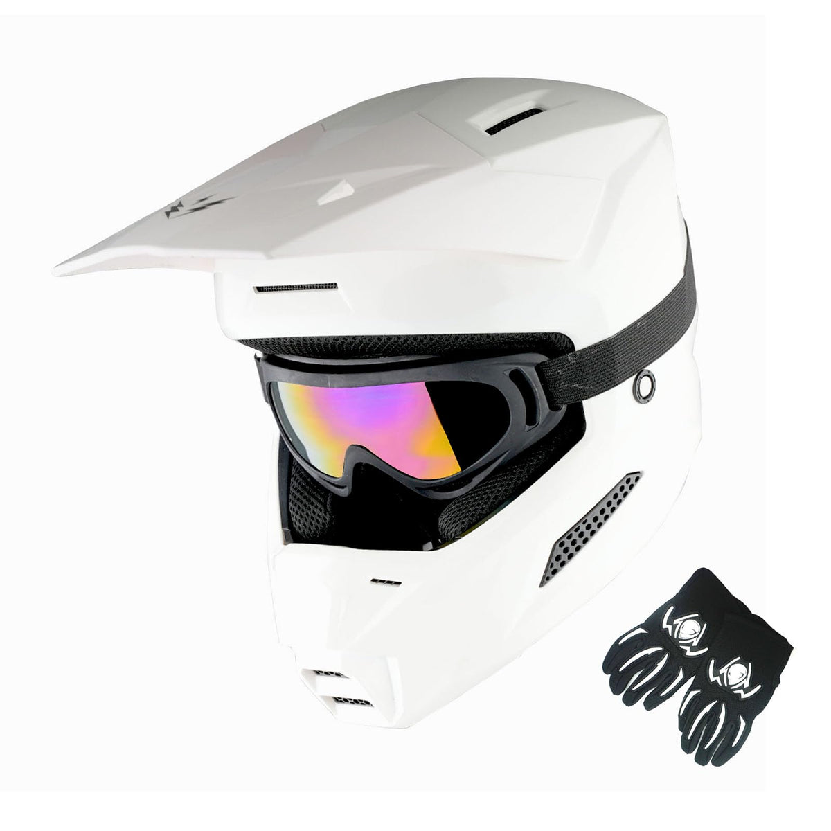 Youth Motocross Helmet with Goggles and Gloves J2682