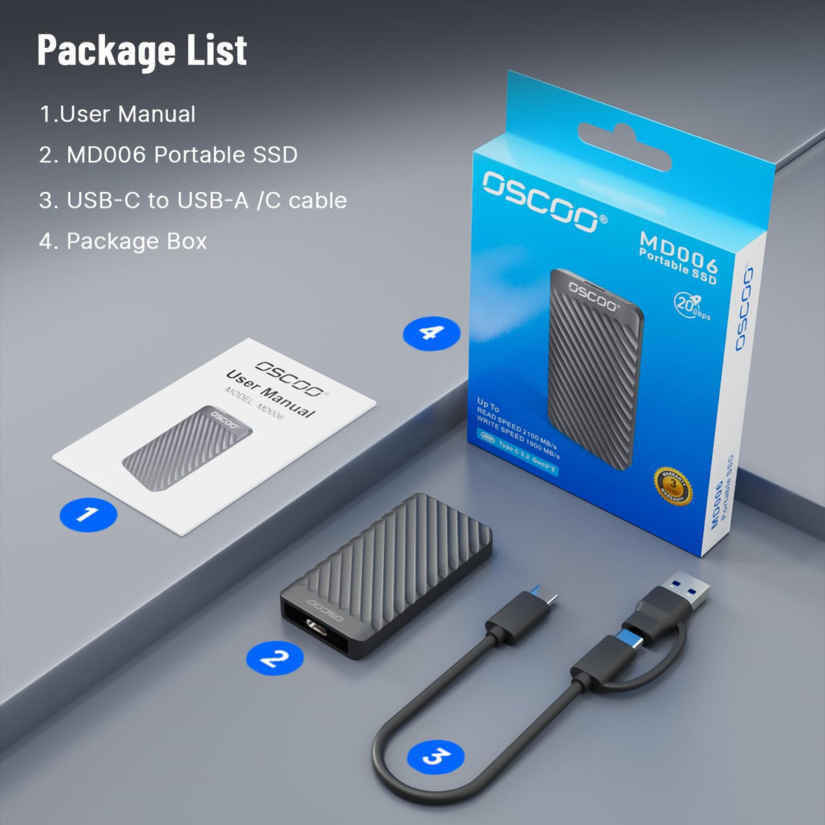 1TB USB 3.2 Gen 2 External SSD Z173