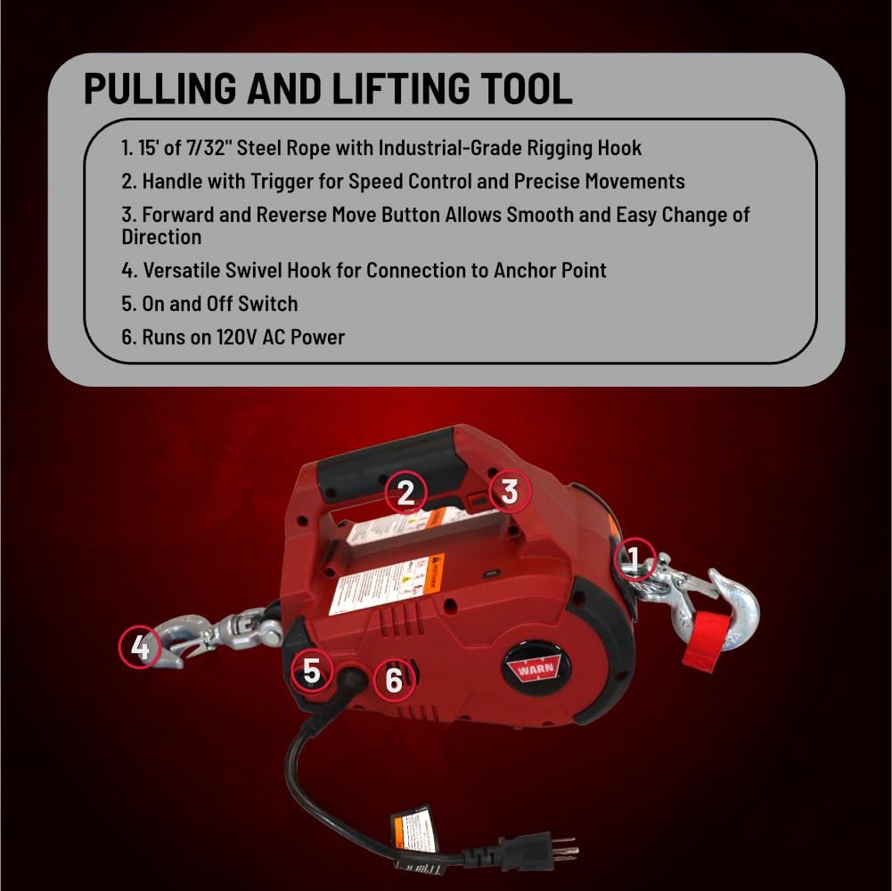 120V AC Electric Winch with 1/2 Ton Capacity W8482