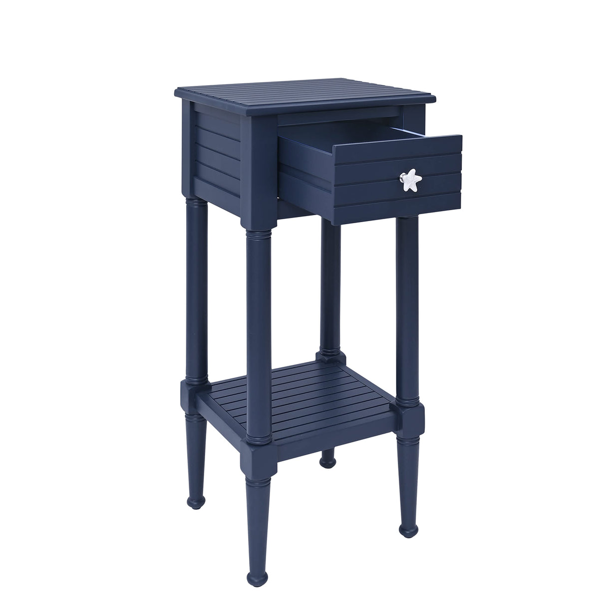 Navy Small Accent Table with Storage H137