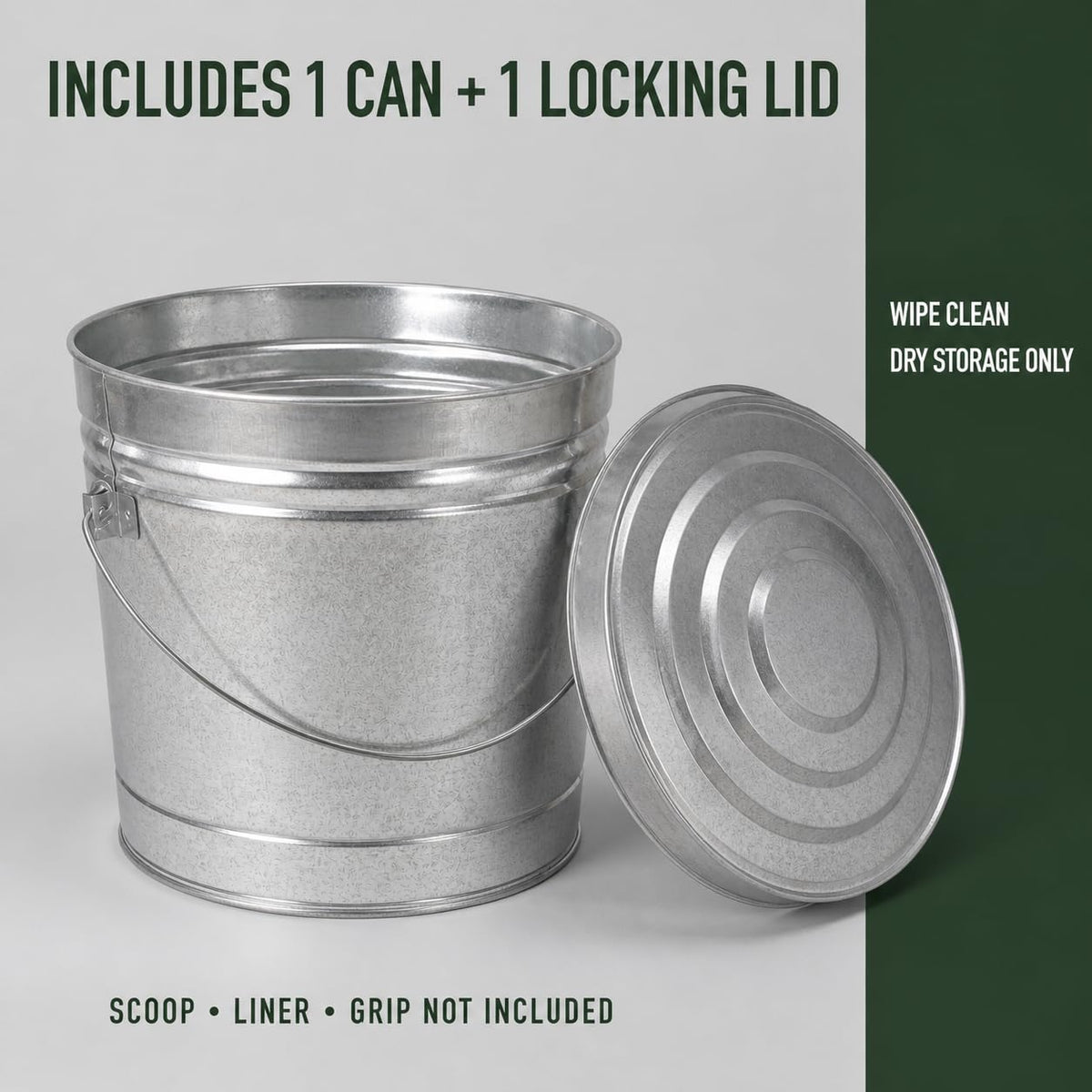 6 Gallon Galvanized Steel Can with Locking Lid A66921