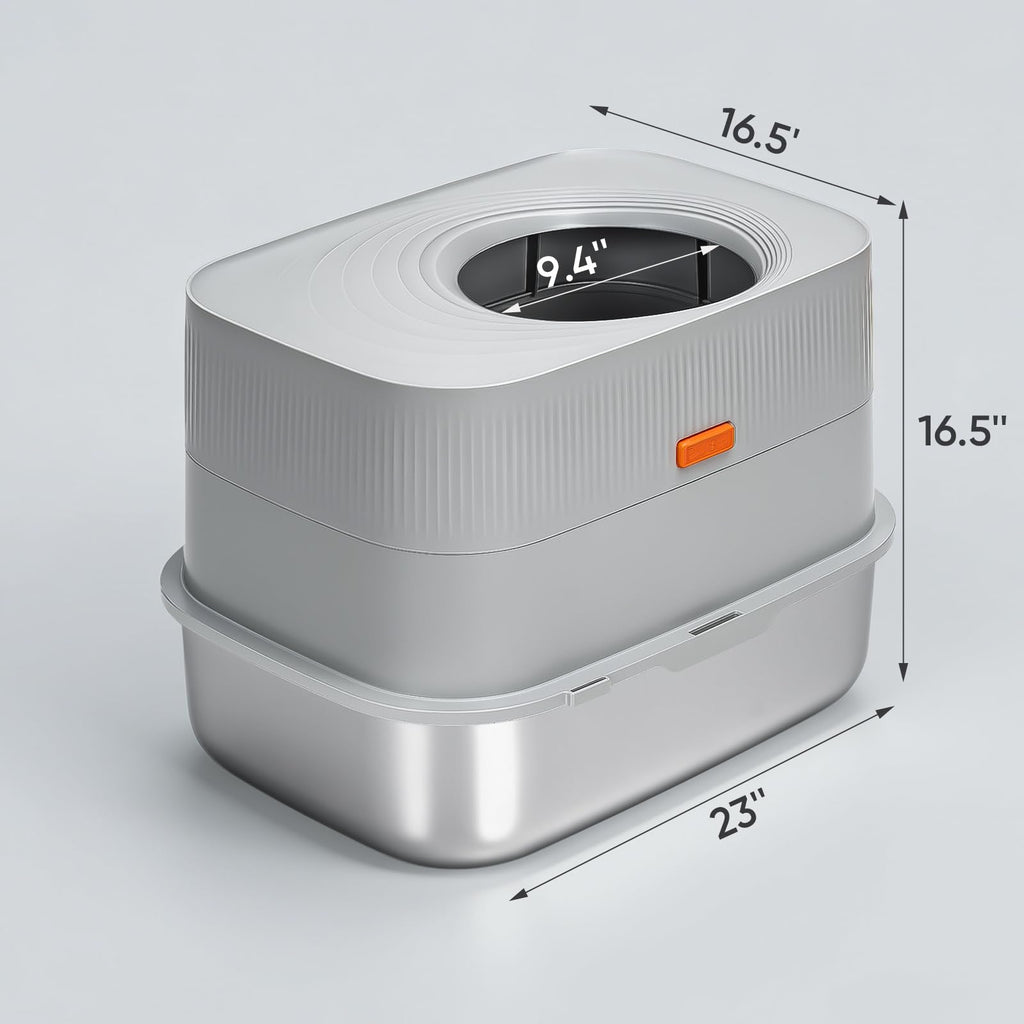 Stainless Steel Sifting Litter Box with Lid U993626