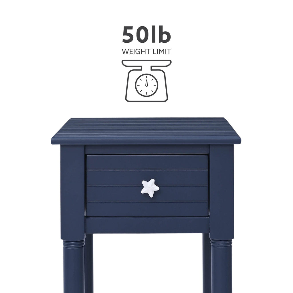 Navy Small Accent Table with Storage H137