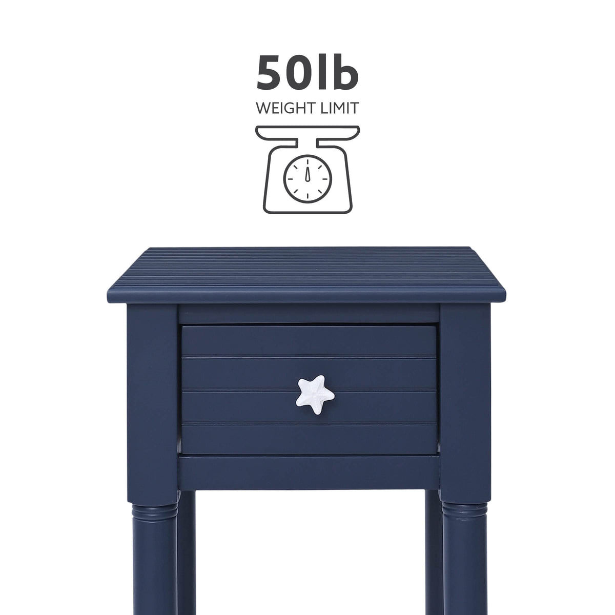 Navy Small Accent Table with Storage H137