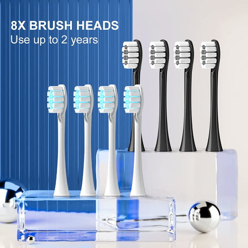 2 Pack Rechargeable Electric Toothbrushes with 8 Brush Heads B54592