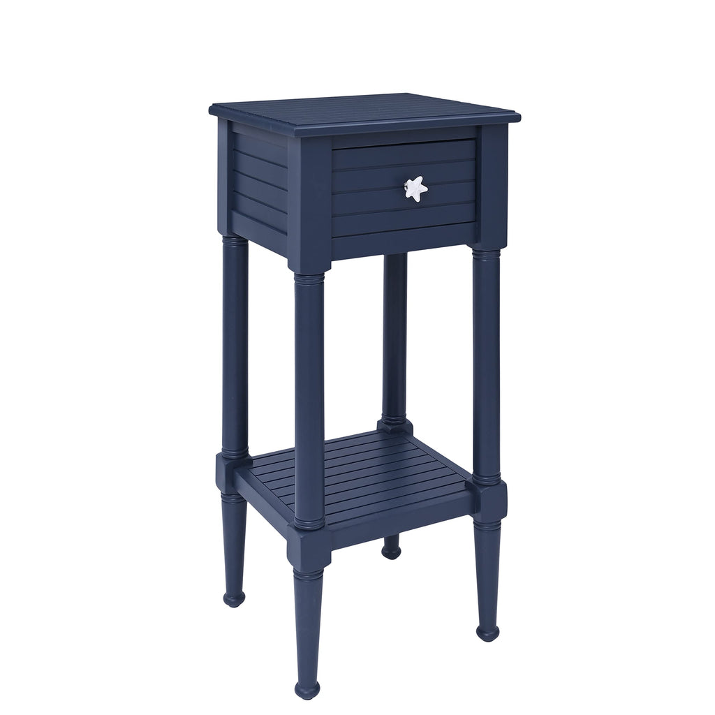Navy Small Accent Table with Storage H137