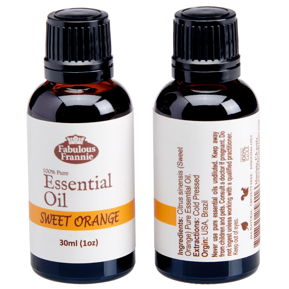 4 Pure Essential Oil Set Peppermint Lavender Sweet Orange Tea Tree 30ml R66437