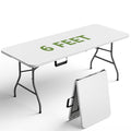 6FT White Folding Table with Steel Legs W661