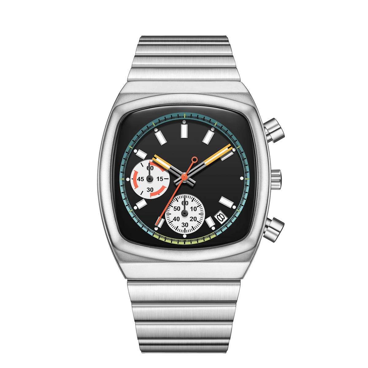 Mens Chronograph Stainless Steel Waterproof Analog Wristwatch T602622