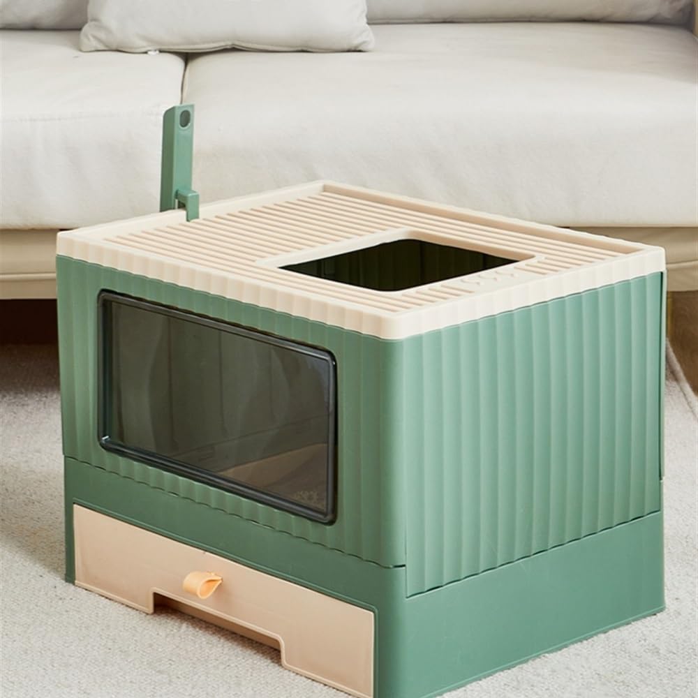 Foldable Top Entry Cat Litter Box with Lid C8927