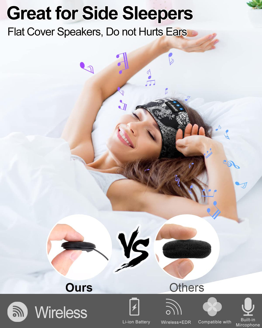Sleep Headphones Bluetooth Wireless Band Headphones H551195