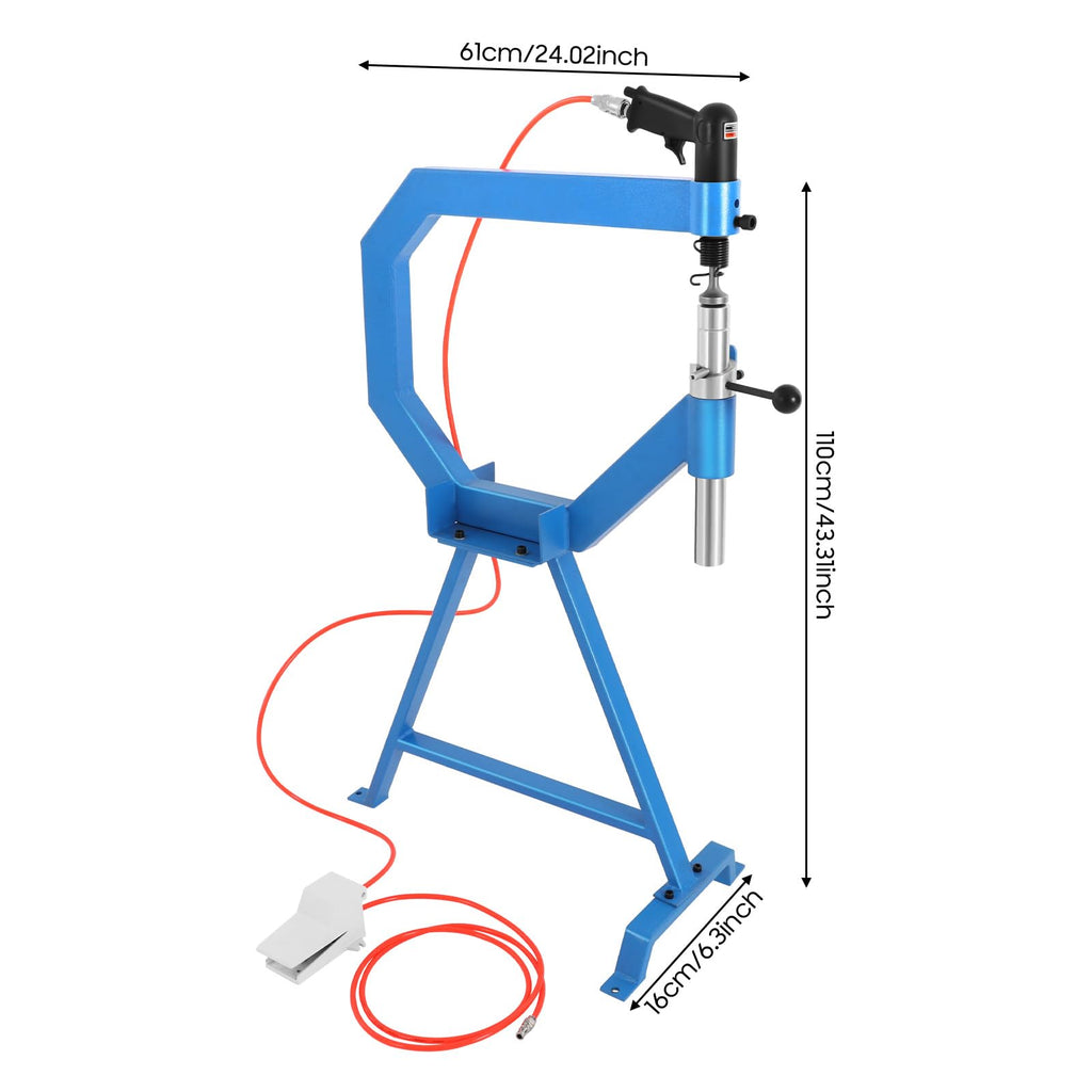 Air Powered Pneumatic Planishing Hammer with Foot Pedal and 3 Anvils F10261