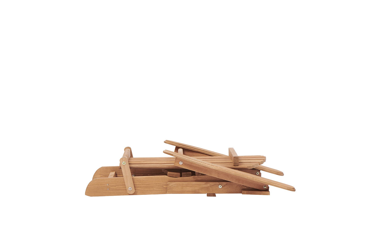 Wooden Folding Adirondack Chair Set of 2 Solid Cedar Light Brown V1053