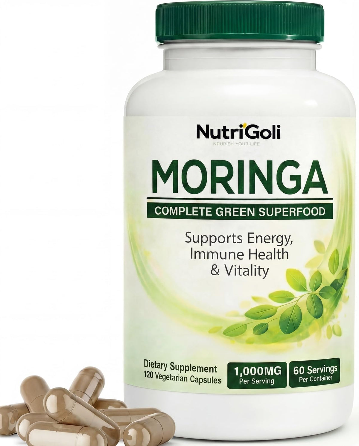 Moringa Capsules 1000mg 120 Vegetarian Capsules F859182