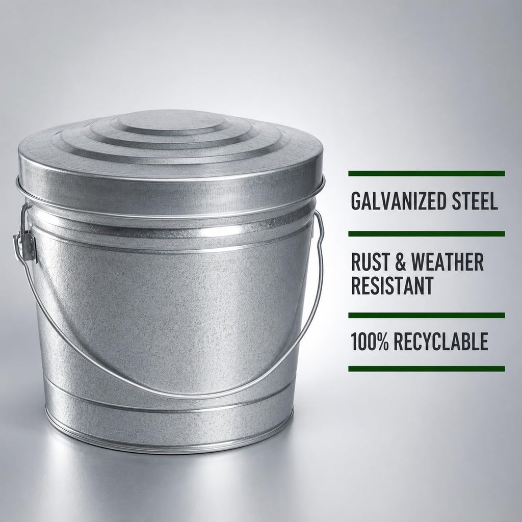 6 Gallon Galvanized Steel Can with Locking Lid A66921