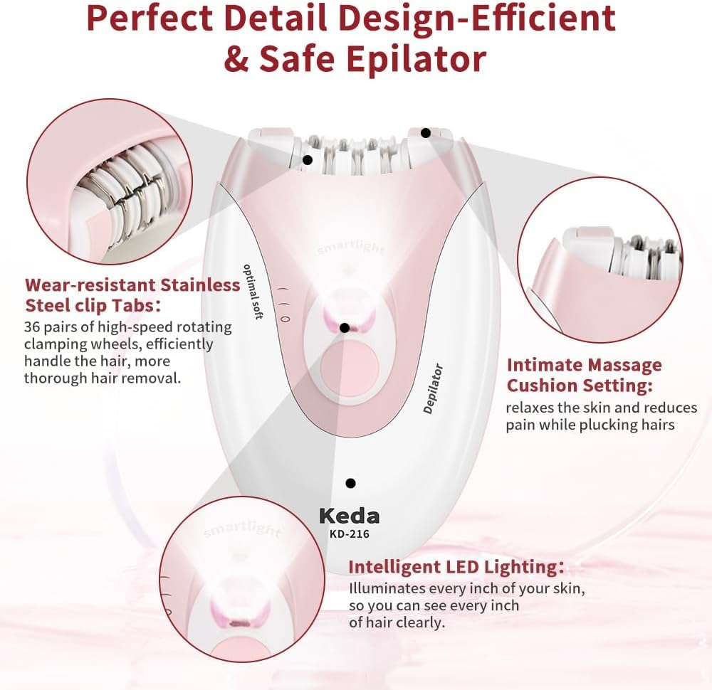 Epilator for Women with LED Light E3839