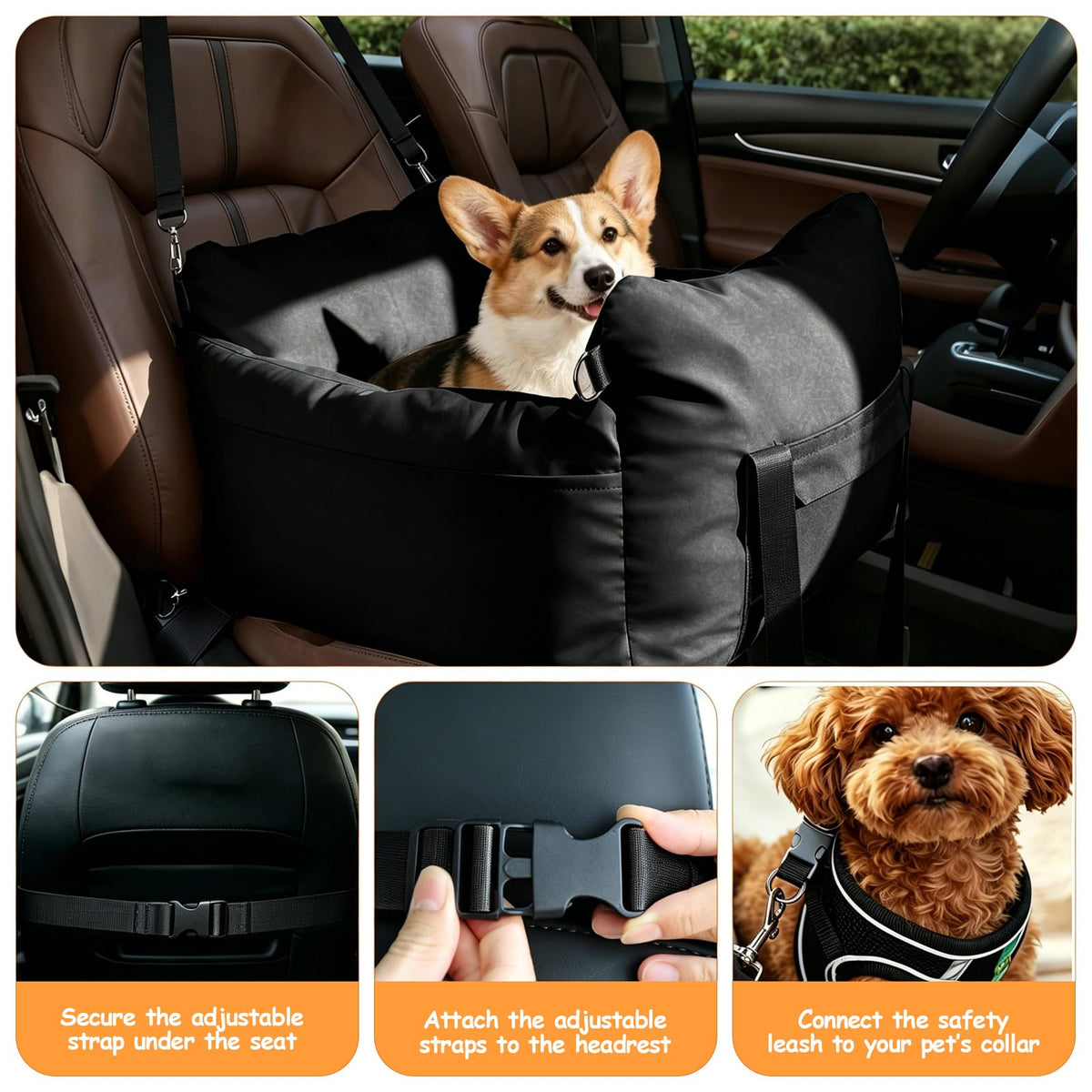 Dog Car Seat for Small Dogs Under 25 lbs J77600