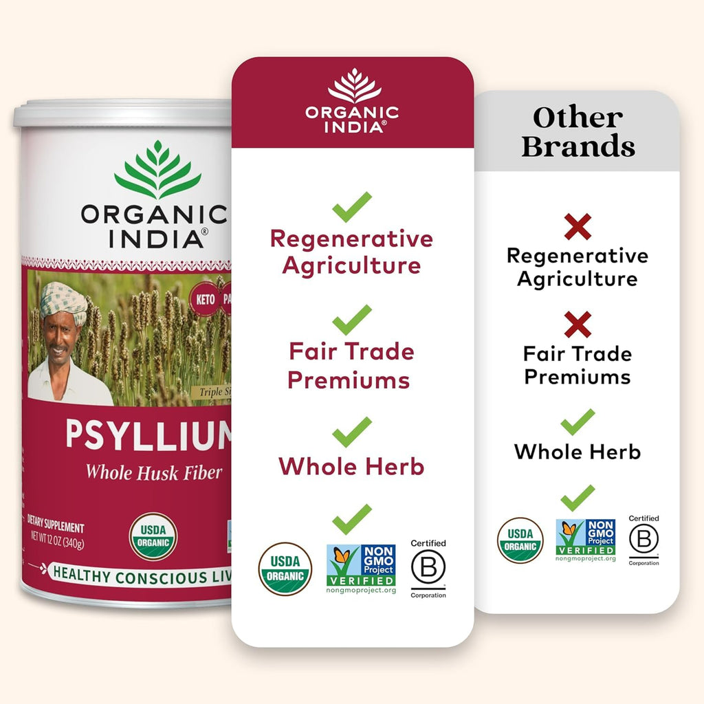 Whole Psyllium Husk Powder Organic Vegan 12 oz Z167