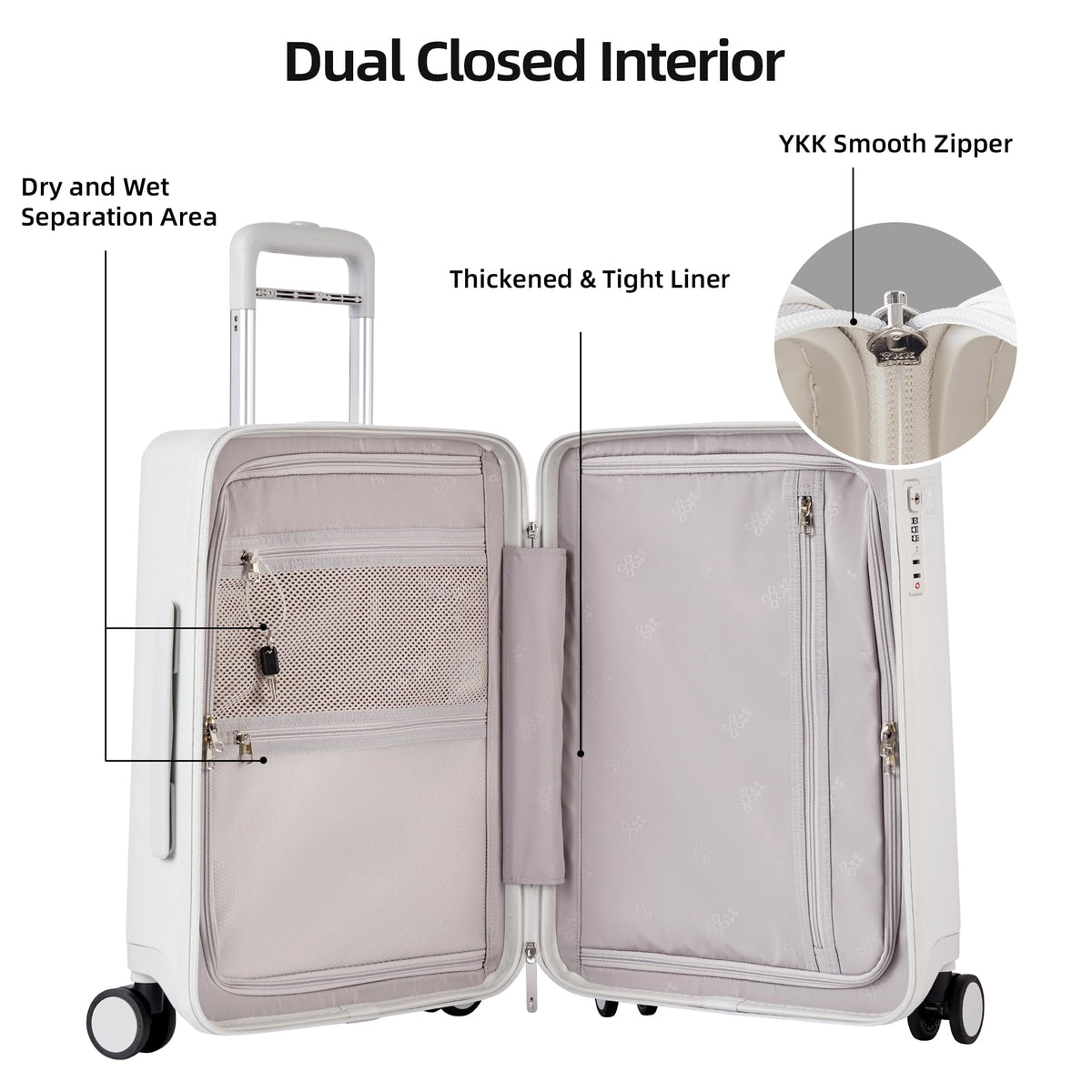 20 Inch Lightweight Hard Shell Carry On Luggage with Spinner Wheels F391702