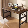 31.5 Inch Rustic Brown Folding Table Y197