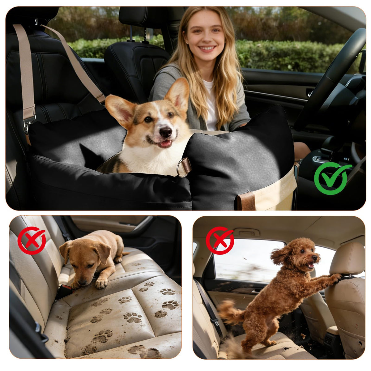 Dog Car Seat for Small Dogs Under 25 lbs J77600