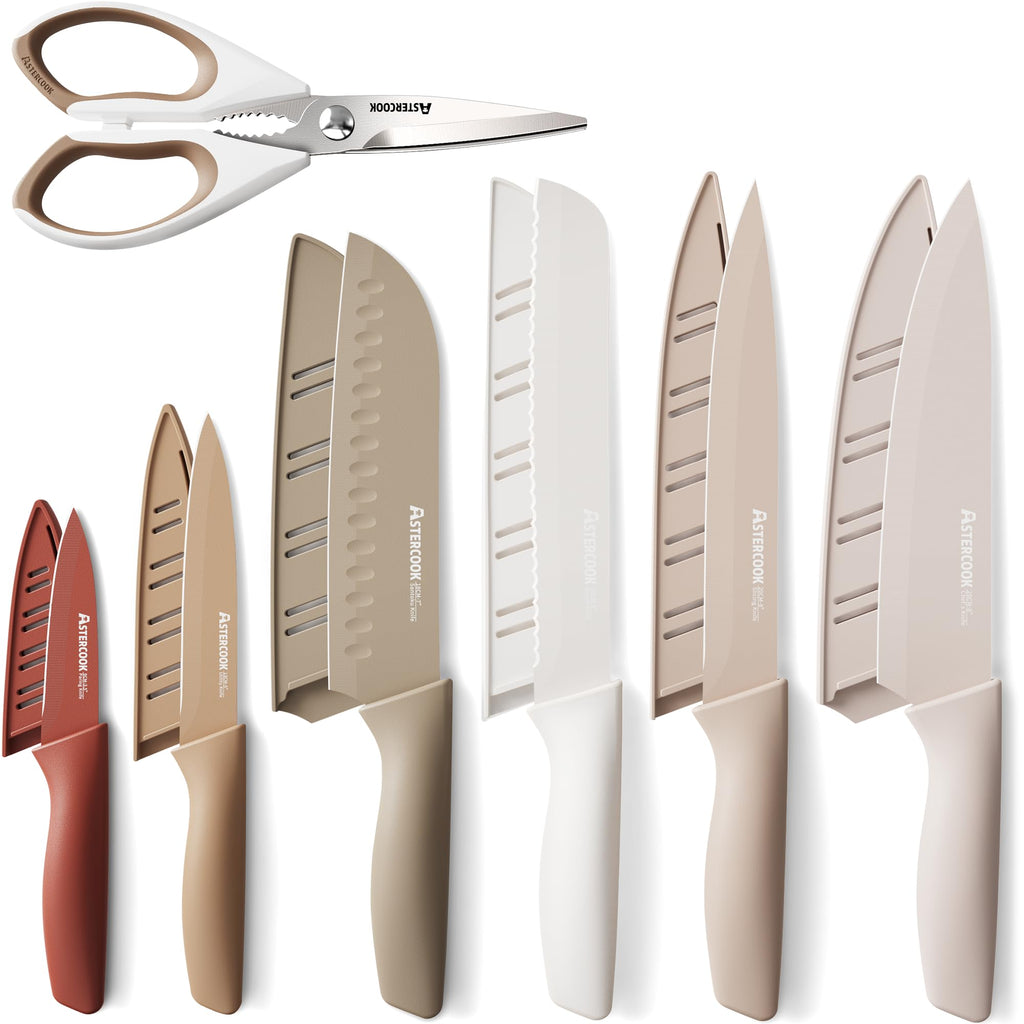 13 Piece Stainless Steel Kitchen Knife Set with Blade Guards S100