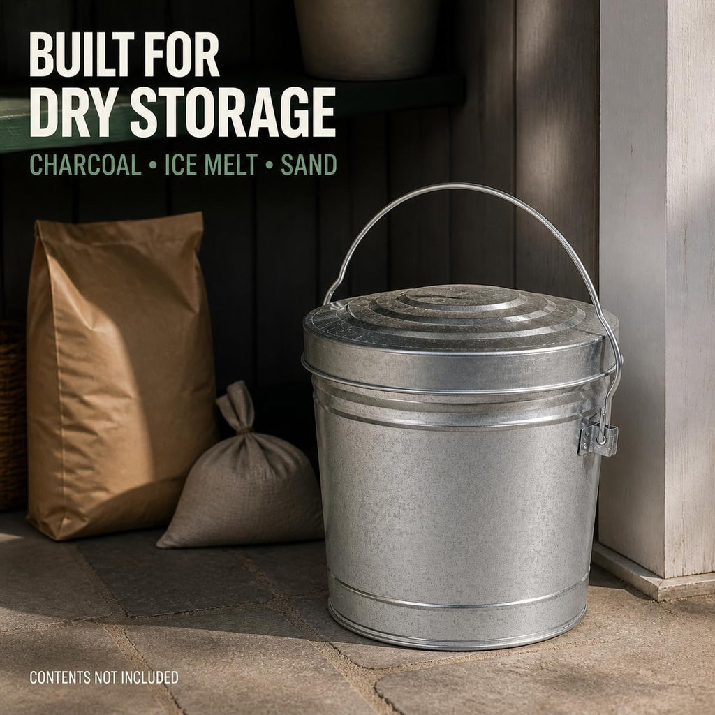 6 Gallon Galvanized Steel Can with Locking Lid A66921