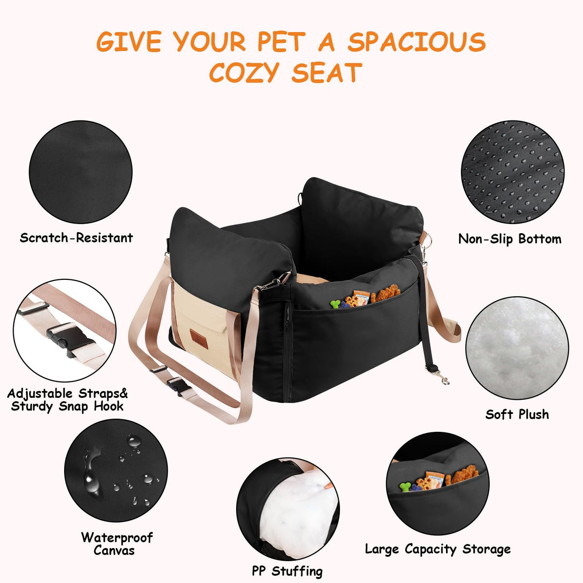 Dog Car Seat for Small Dogs Under 25 lbs J77600