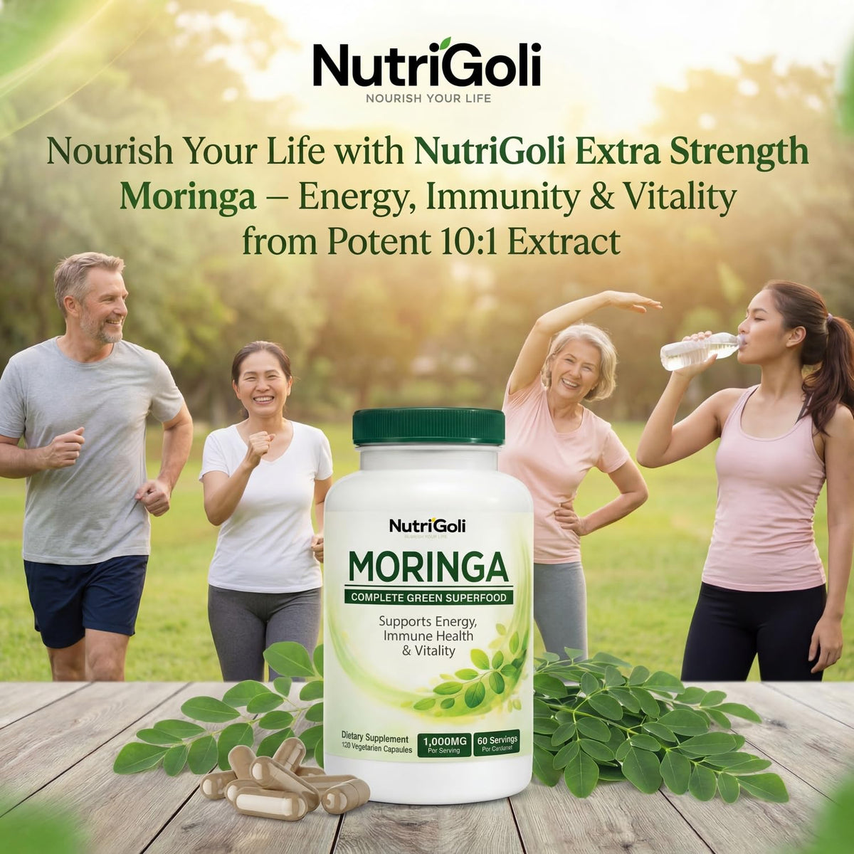 Moringa Capsules 1000mg 120 Vegetarian Capsules F859182