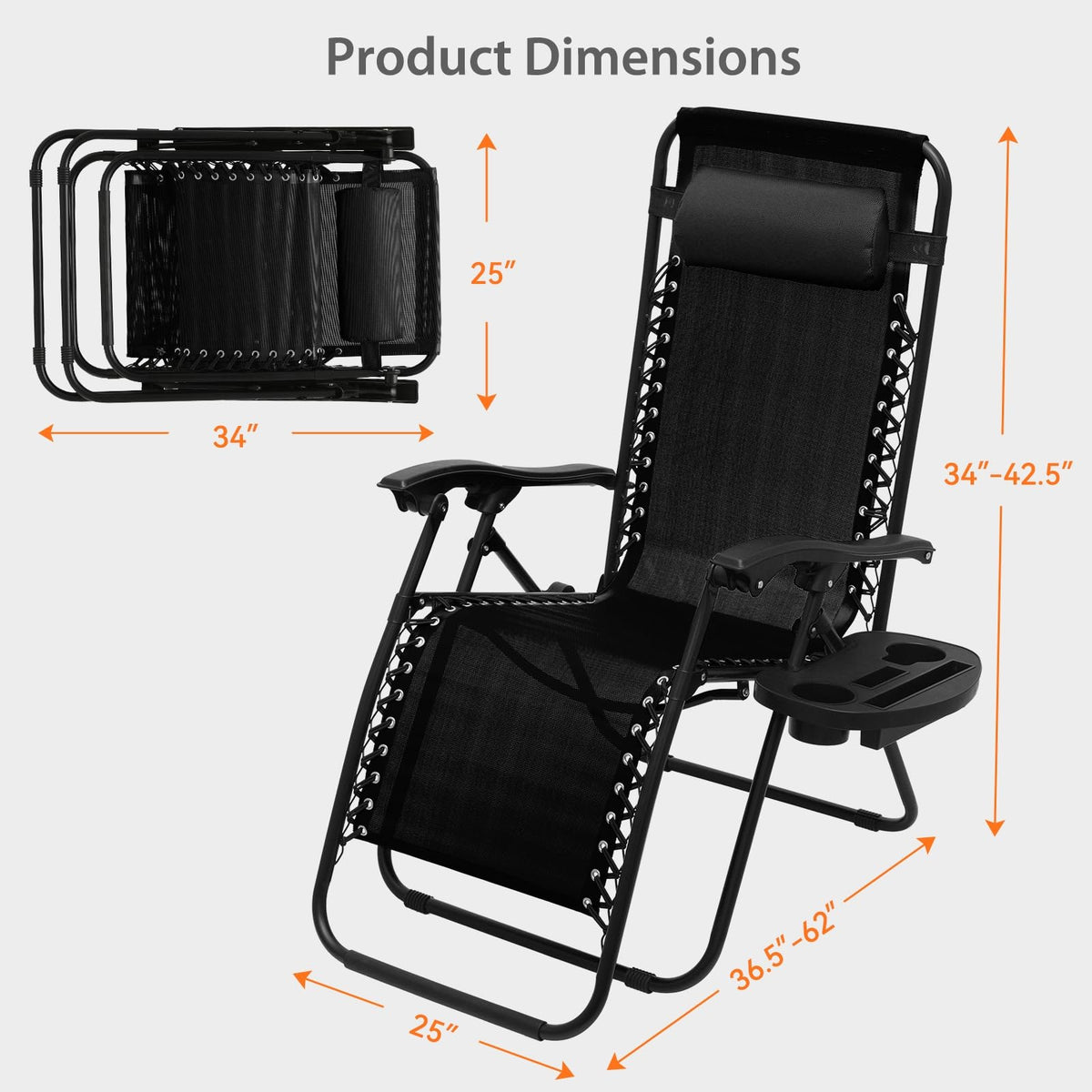 Black Zero Gravity Lounge Chair L43168