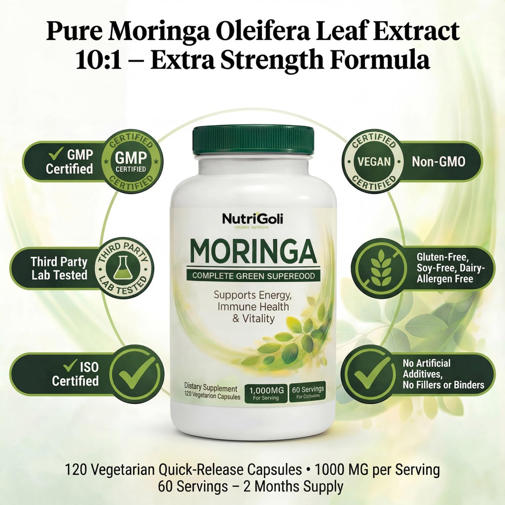 Moringa Capsules 1000mg 120 Vegetarian Capsules F859182