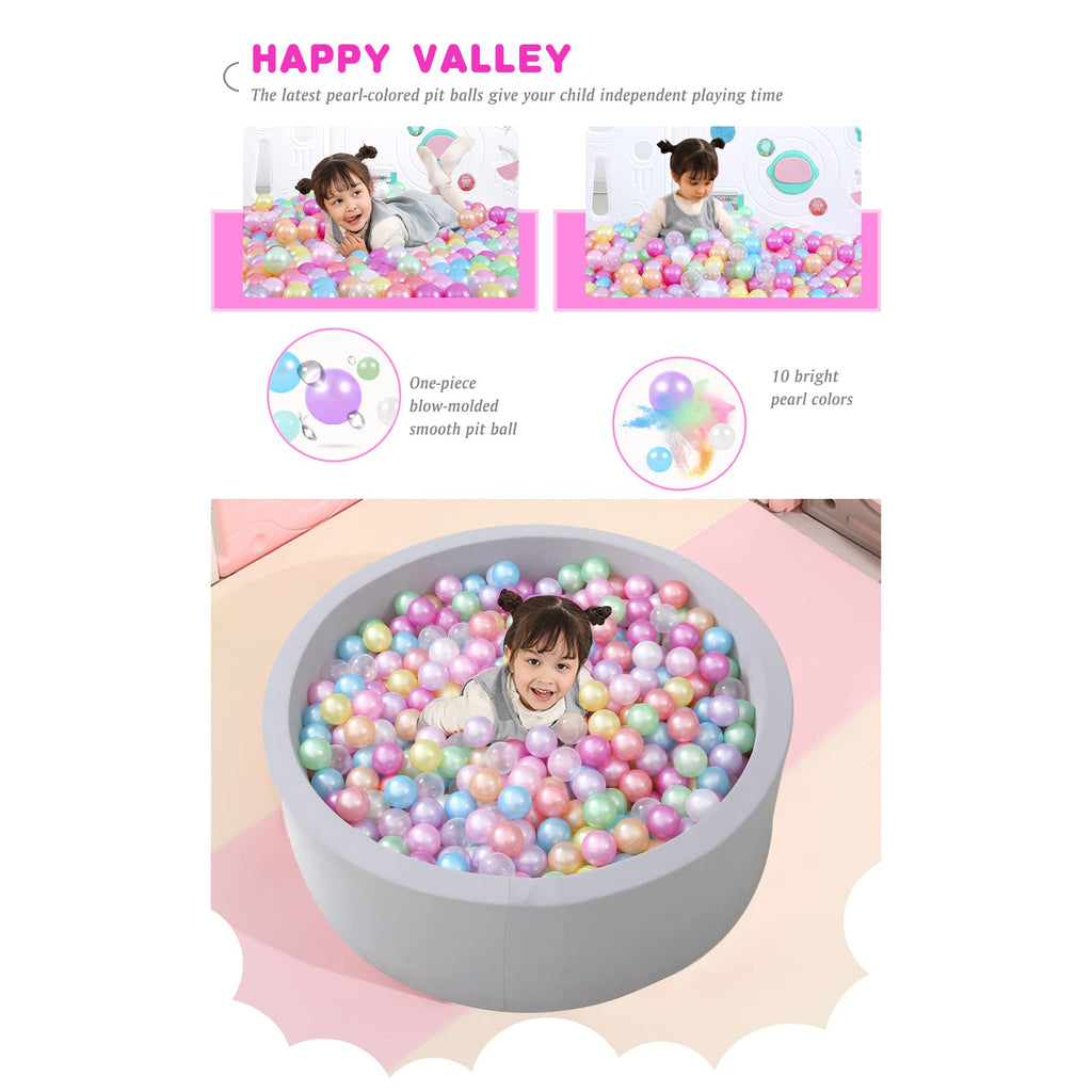 Pack of 100 200 500 BPA Free Non-Toxic Crush Proof Plastic Ball Pit Balls B716786