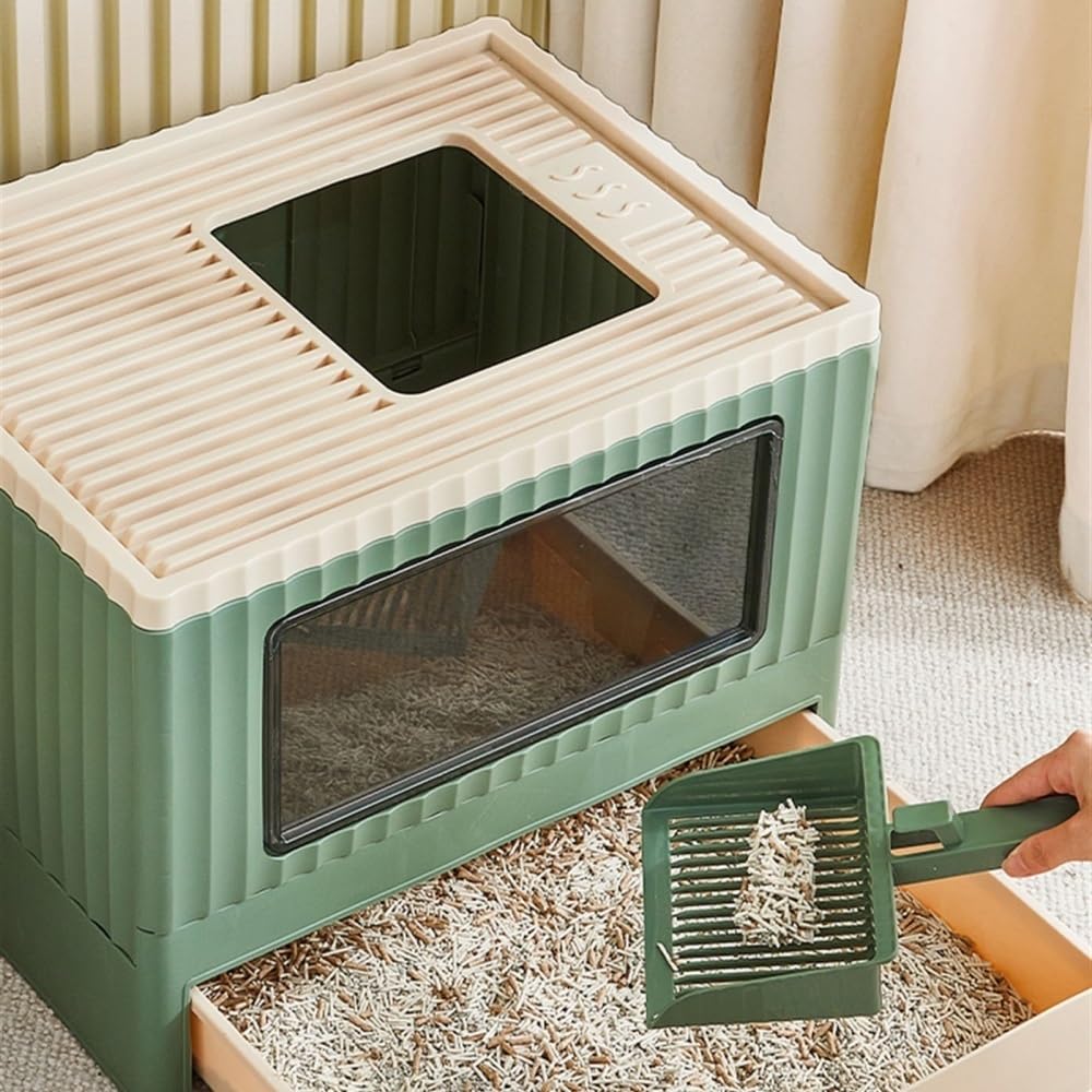 Foldable Top Entry Cat Litter Box with Lid C8927