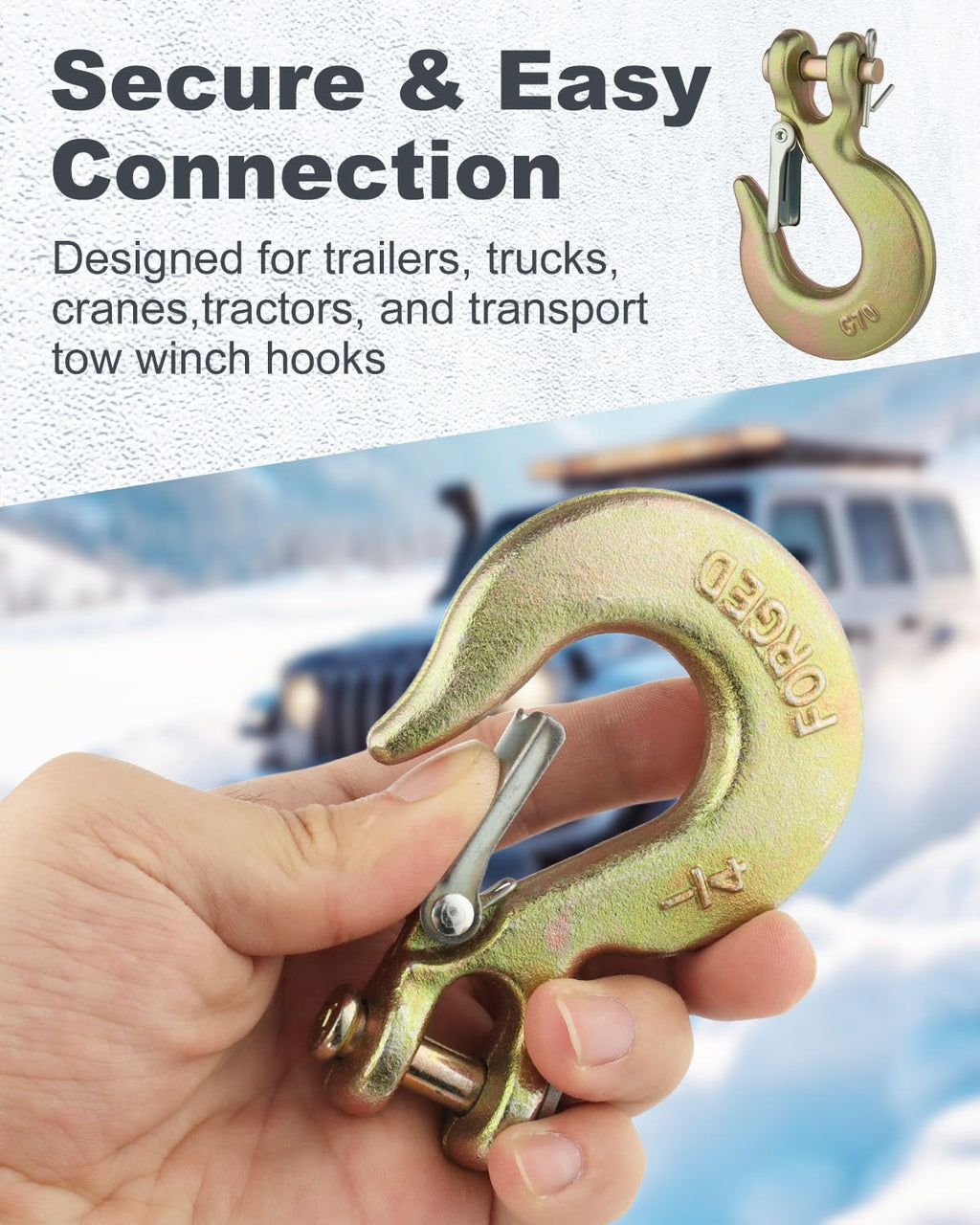 3/8" Clevis Slip Hook with Safety Latch Grade 70 Z797