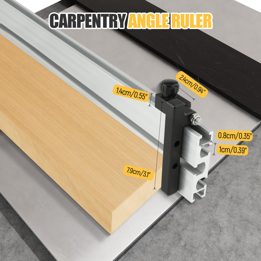 Table Saw Miter Gauge System with Miter Fence, 120° Angle Stops Adjustable, 250mm S29635