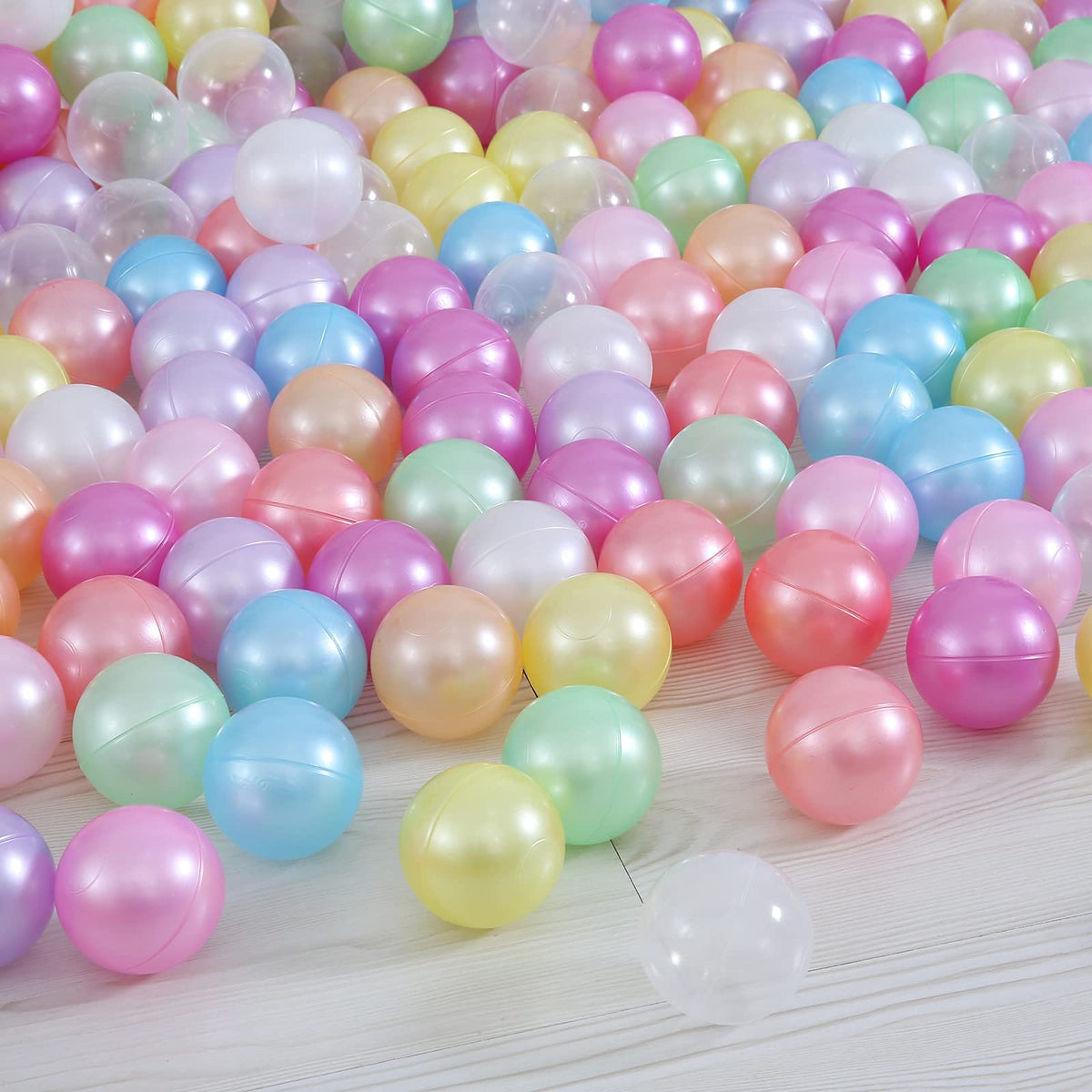 Pack of 100 200 500 BPA Free Non-Toxic Crush Proof Plastic Ball Pit Balls B716786
