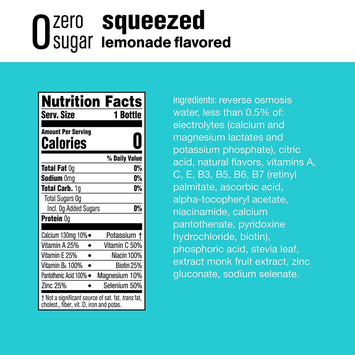 20 Fl Oz Vitamin Water ZERO Sugar Lemonade Pack of 12 S627