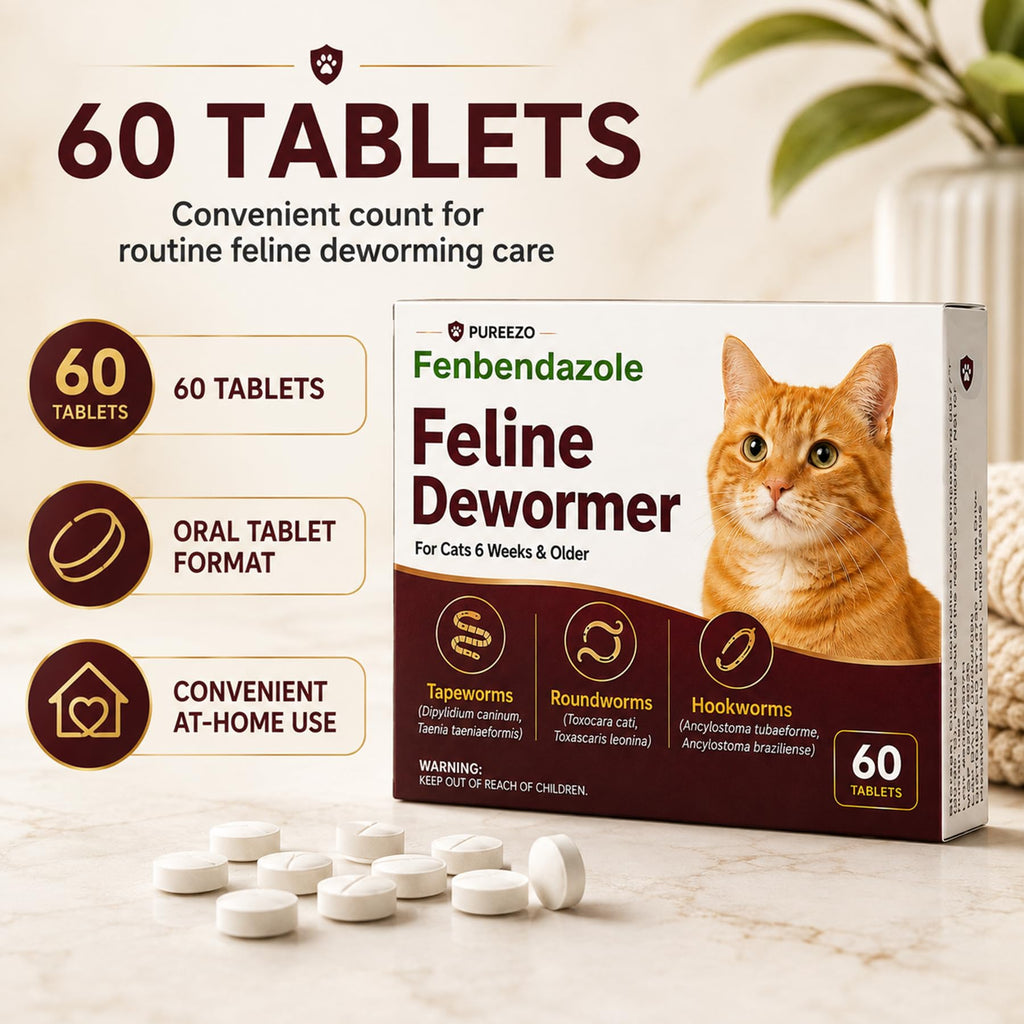 Cat Dewormer Tablets for Tapeworms, Roundworms & Hookworms V663090
